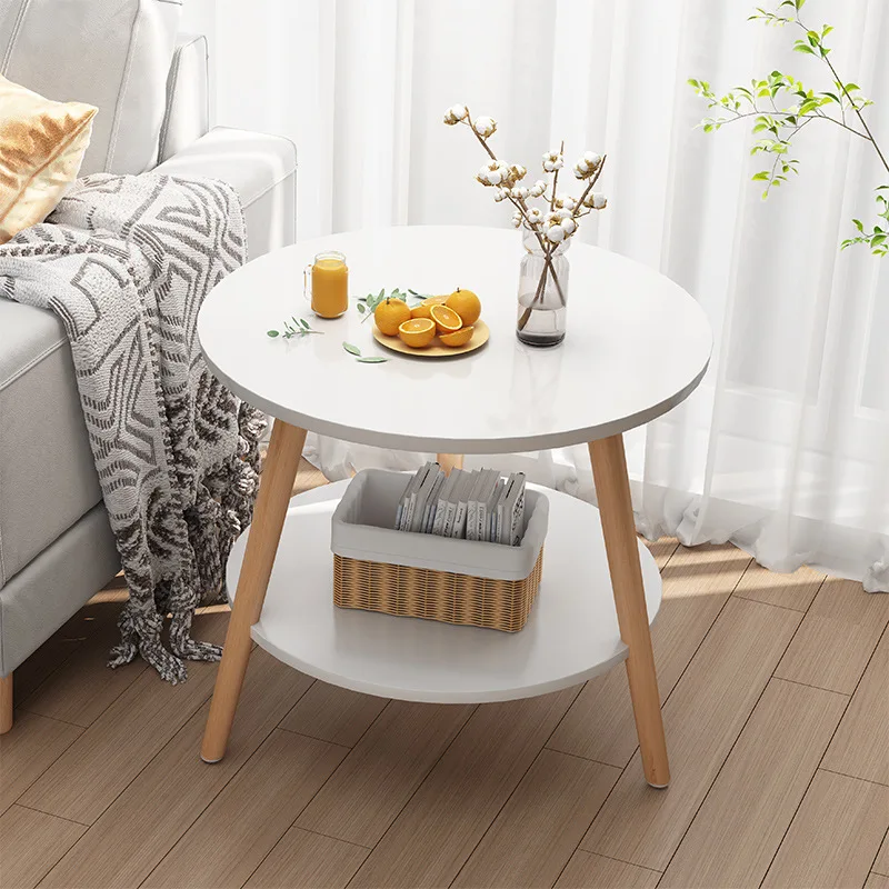 

Double-Layer Small Coffee Table Simple Modern Creative Small round Table Small Apartment Sofa Side Table Balcony Mini Table