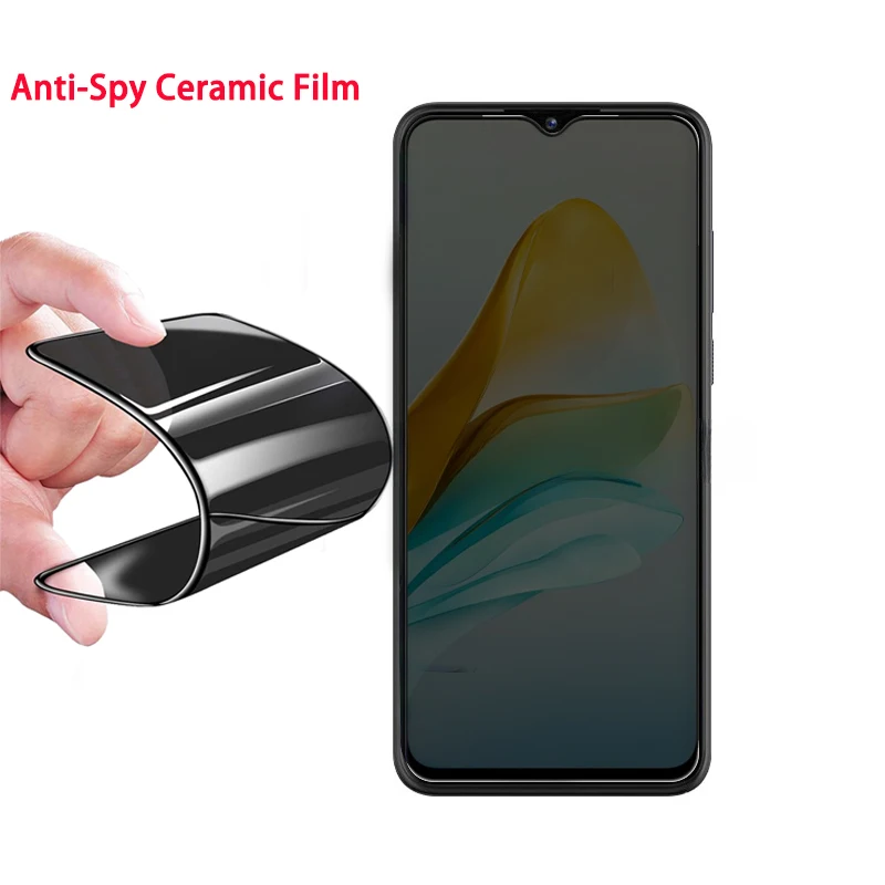 

Full Ceramic Privacy Screen Protector For ZTE Blade A53 A52 A51 A51s A51 Lite A52Lite A72 5G Anti Spy Glare Soft Film Not Glass