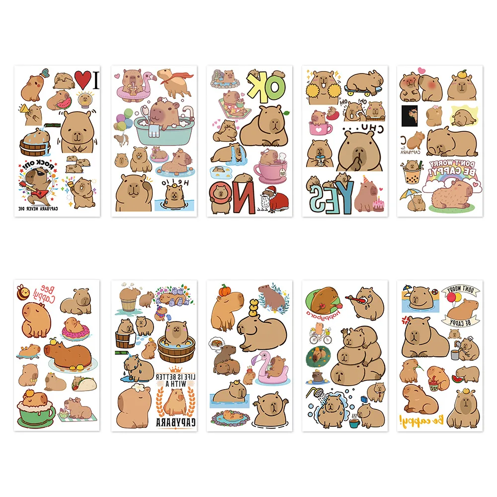 

Временные татуировки с капибарой 10 шт.