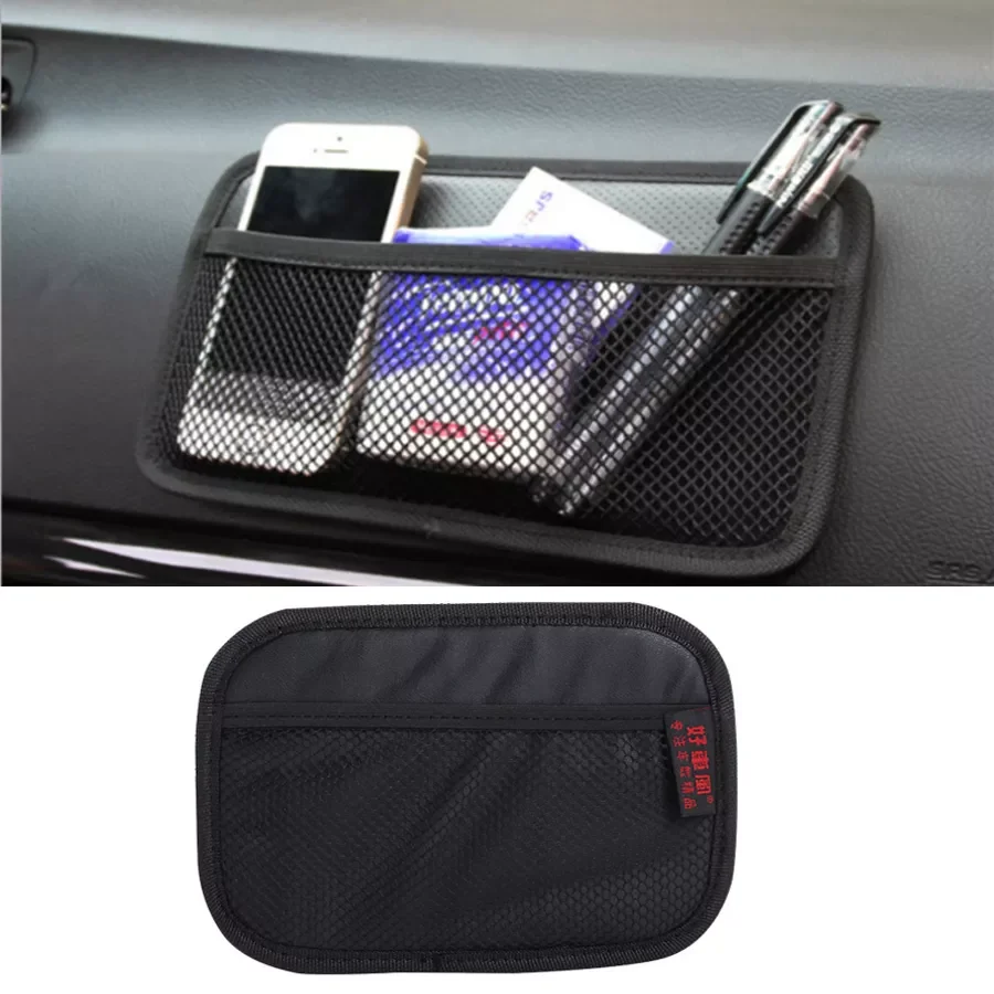 

Auto Car Storage Bag Phone Holder Small Parts Organizer Dashboard Pad Pouch Universal 20x14cm 16x12cm 1PCS Black