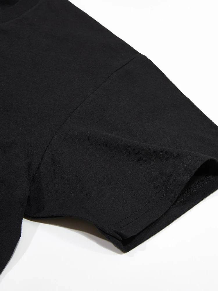 Женская повседневная хлопковая футболка с мультяшным принтом свободный вязаный