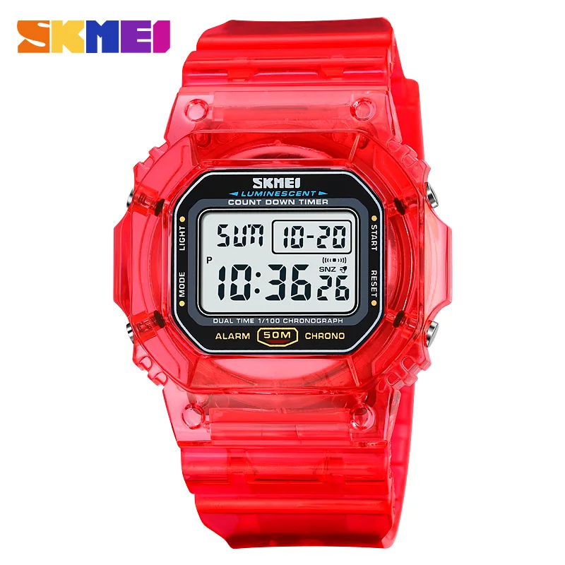 

SKMEI LED Electronic Sport Watches Women Count Down Stopwatch Clock Female 5Bar Waterproof Men Wristwatch montre homme Watch