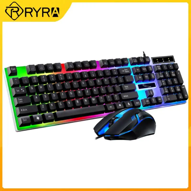 

Игровая клавиатура и мышь RYRA, Проводная Механическая клавиатура светодиодный Ной USB-подсветкой, Водонепроницаемая клавиатура для ПК и ноут...