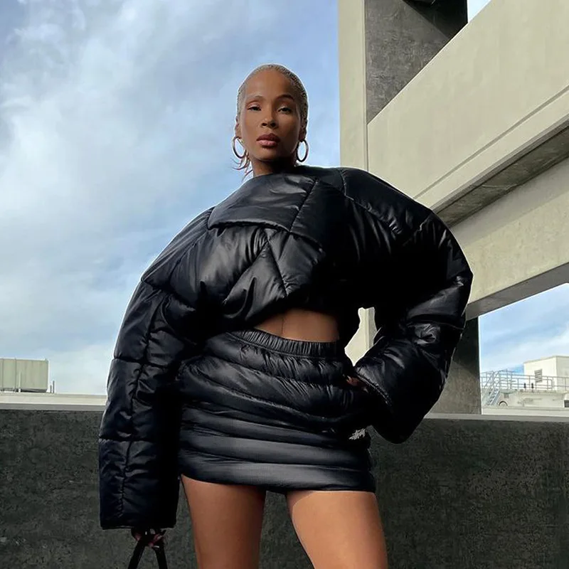 Autumn Winter New Women's Fashion Round Collar Thick Short Cotton Jacket