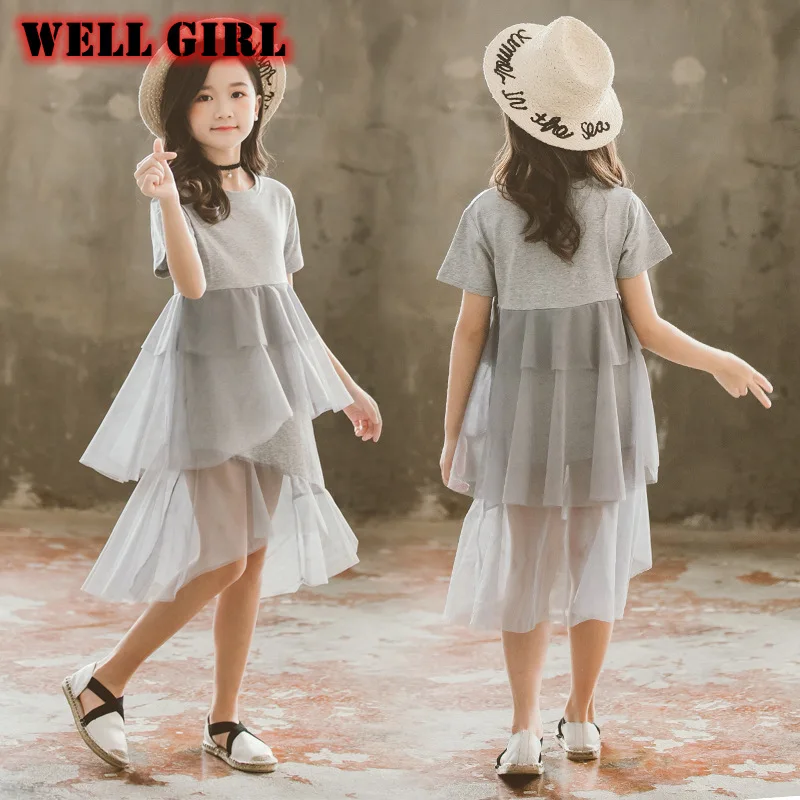 Одежда для девочек платье принцессы подростков платья до середины икры детское