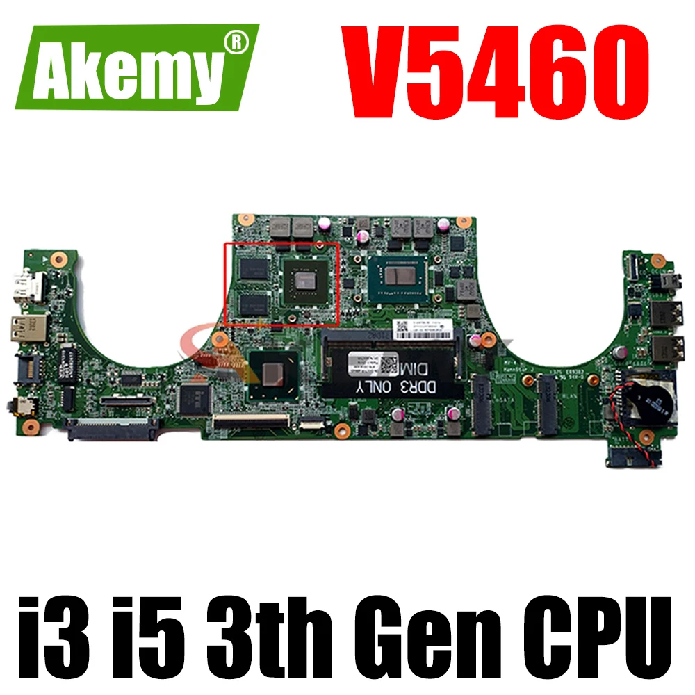 

CN-0XX7YR CN-0R6R4V For DELL Vostro V5460 DA0JW8MB6F1 DA0JW8MB6F0 with i3 i5 3th Gen cpu Laptop motherboard N13P-GV2-S-A2 DDR3