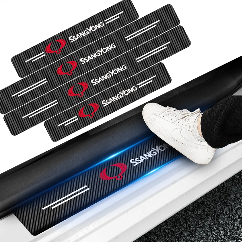 

4pcs Car Threshold Door Sill Protector Anti Scratch for Ssangyong Rexton 2 Tivolan Musso Tivoli Kyron Actyon Sport Korando Decor