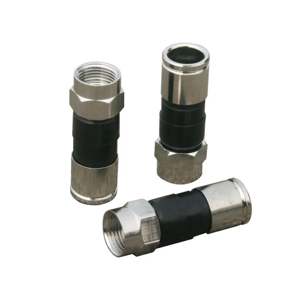 

CATV RF Connector Compression Connector Rg6 Brass Female 100pcs Per Bag RG6/RG11 Coaxial Cable RF Connector,rf Adapters RG6 RG59