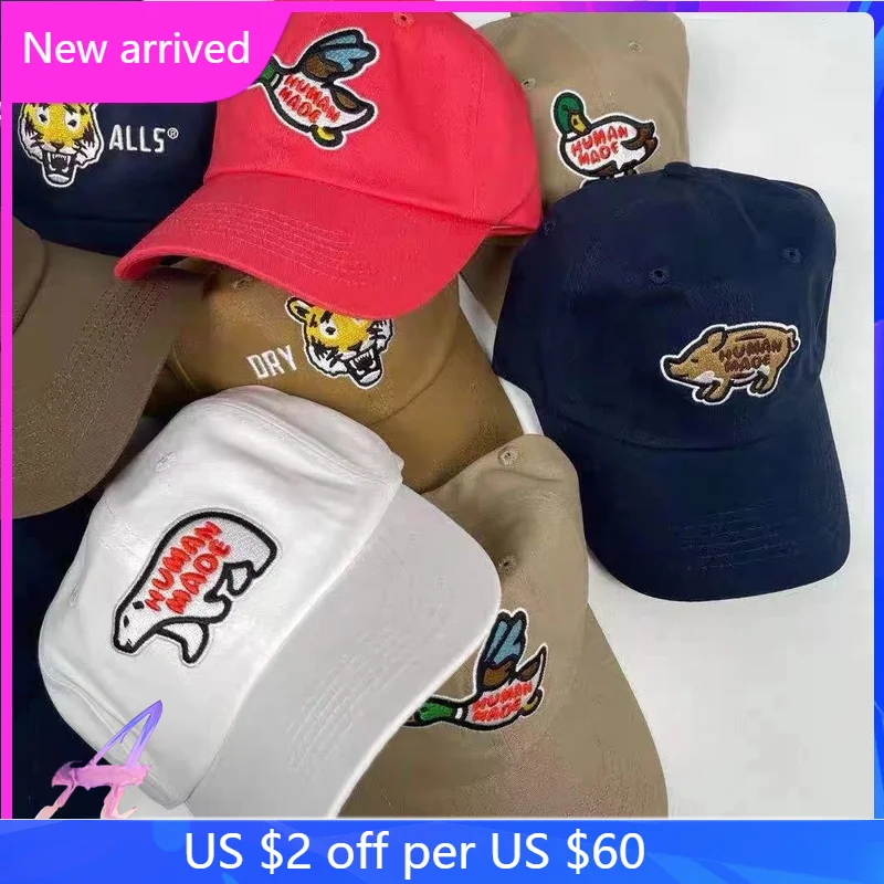 

Human Made Baseball Cap Spring Summer Fashion Pig Duck Polar Bear Embroidery Sunshade Humanmade Peaked Cap