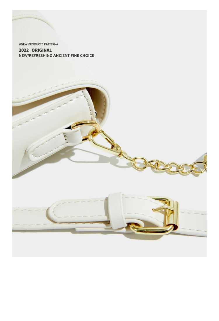 Elmsk 2022 French Style Office Lady ELegant Casual Chain Armpit Bag Women Fashion Retro Leather Single Shoulder Bag