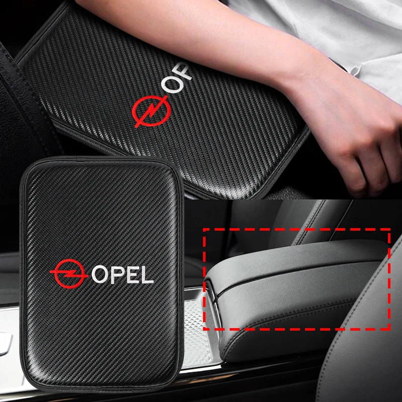 

Fit For Opel Astra H G J Corsa Insignia Antara Meriva Zafira Leather Car Armrest Mat Auto Armrests Box Dust-proof Cushion Cover