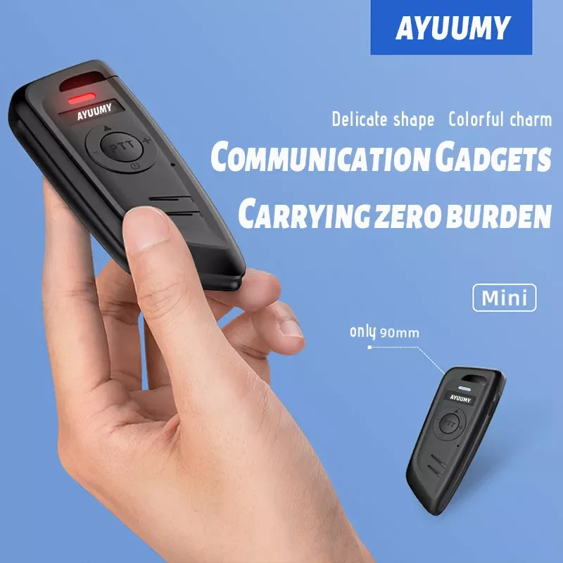  Ayuumy (2pcs) Mini Walkie Talkie  Rechargeable Long Range   Communication Portable Two-way Radio Cafe Hotel
