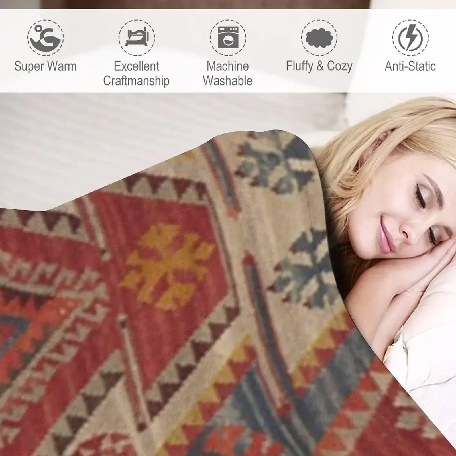 Античное турецкое искусственное одеяло с принтом теплое для детей декоративные