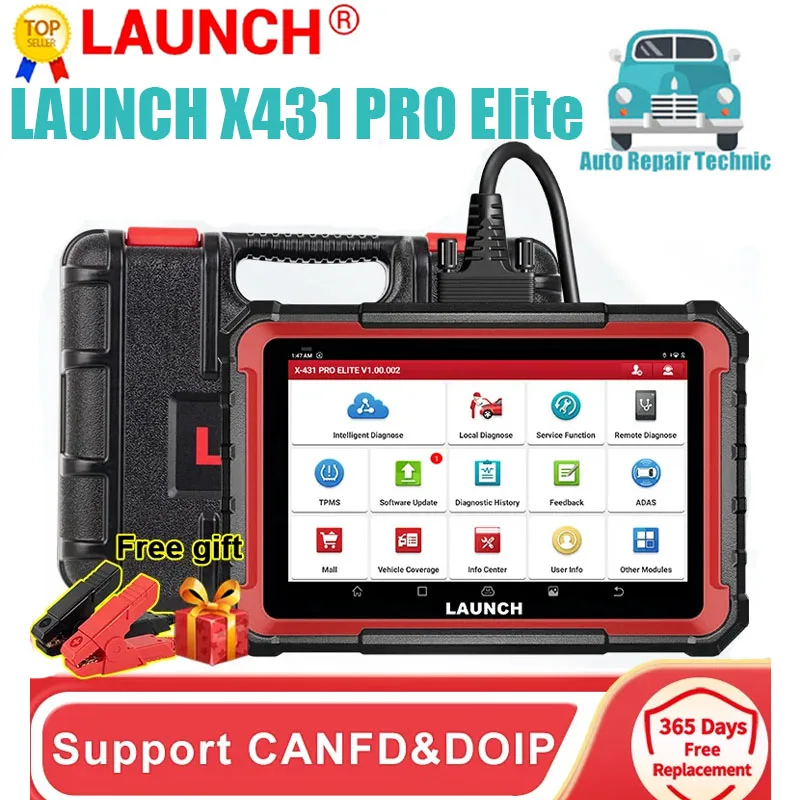 Диагностические инструменты LAUNCH X431 PRO ELITE, диагностический сканер OBD2 CAN FD DOIP для всех систем, сброс, активный тест, 31 +