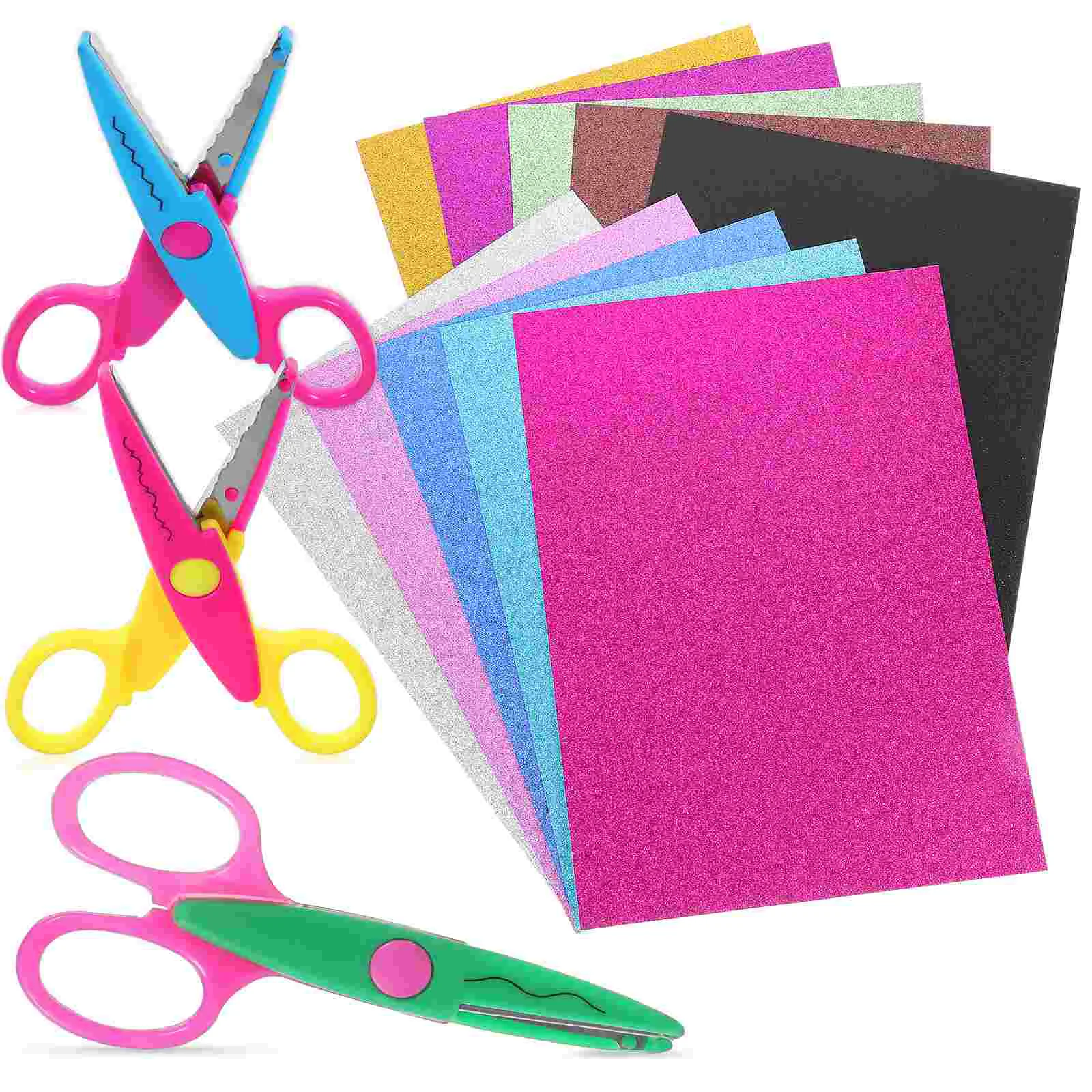 

20 Sheets of Glitter Cards Sparkly Cardstock Assorted Color Pastel Origami Papers with Scissors for Kids Adults Beginners Diy