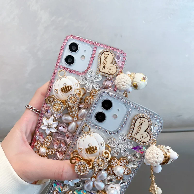 Чехол для телефона Bling 3D Perfume со стразами Iphone 14 12 11 13 15 Pro Max Xs Xr 6 7 8 SE 2020 чехол Diamond