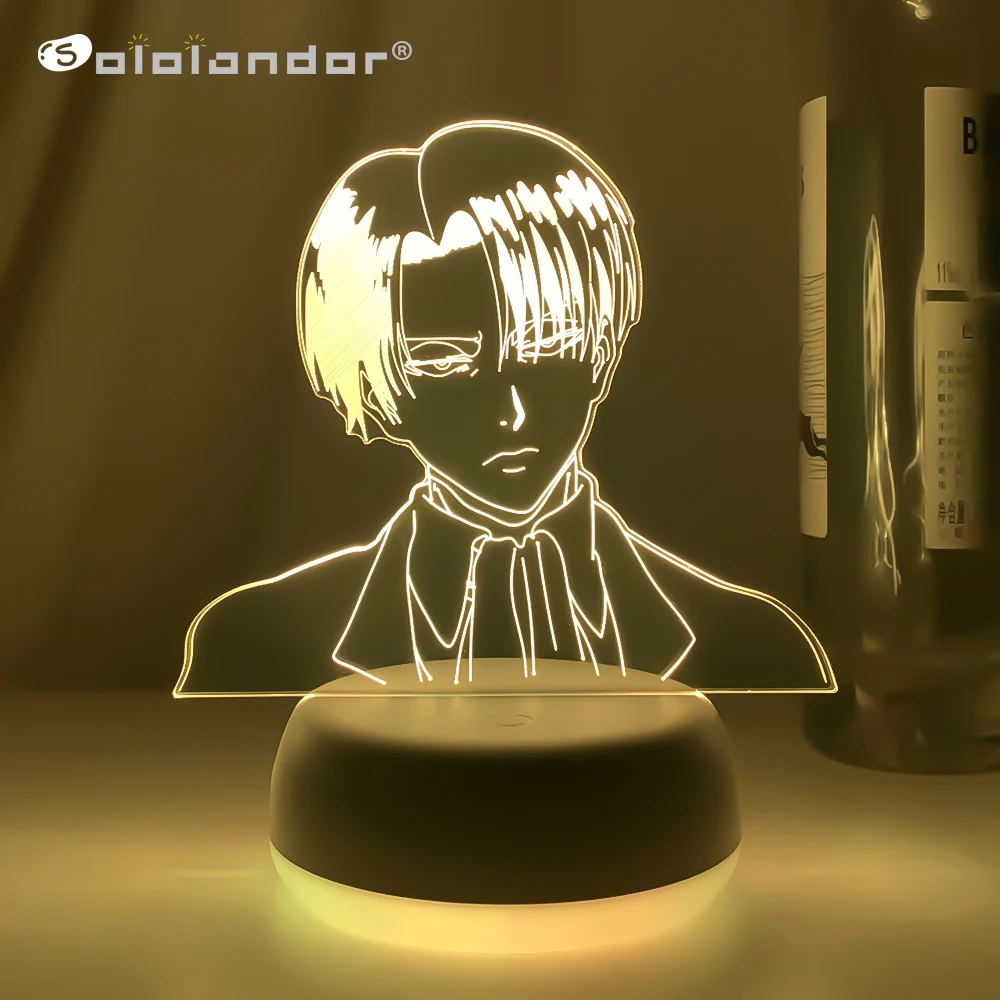 Новейшая акриловая 3d лампа Levi Ackerman из атаки на Титанов для домашнего декора