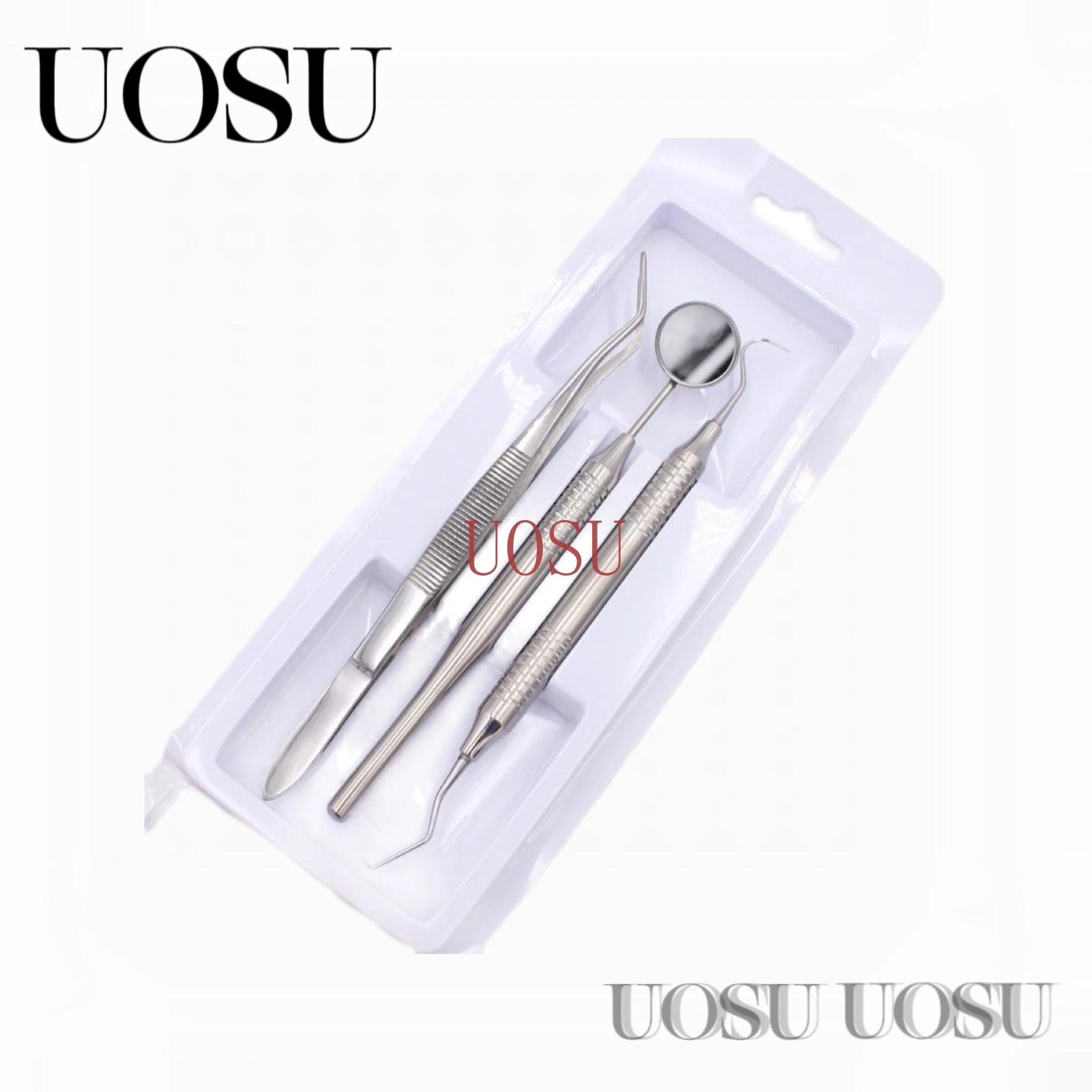 

3Pcs Dental Mouth Mirror Stainless Steel Tweezers Elbow Probe Dentist Instrument Teeth Cleaning Whitening Dentistry Tools Set
