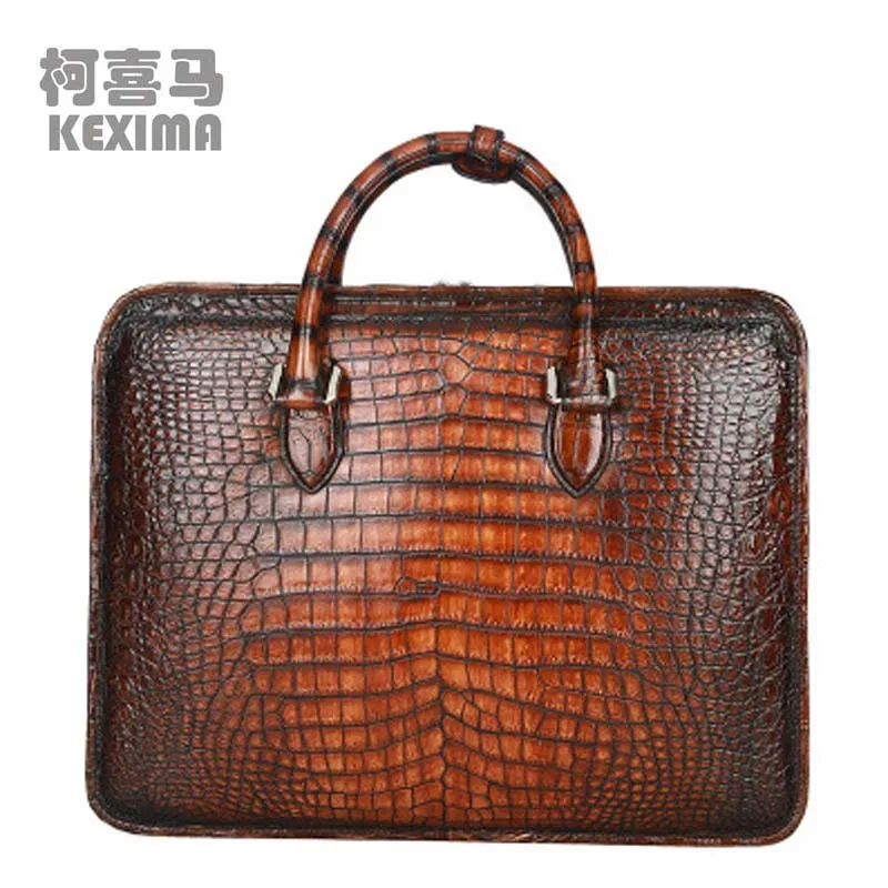 

KEXIMA ourui new true crocodile leather male men handbag true color business Men briefcase men crocodile bag