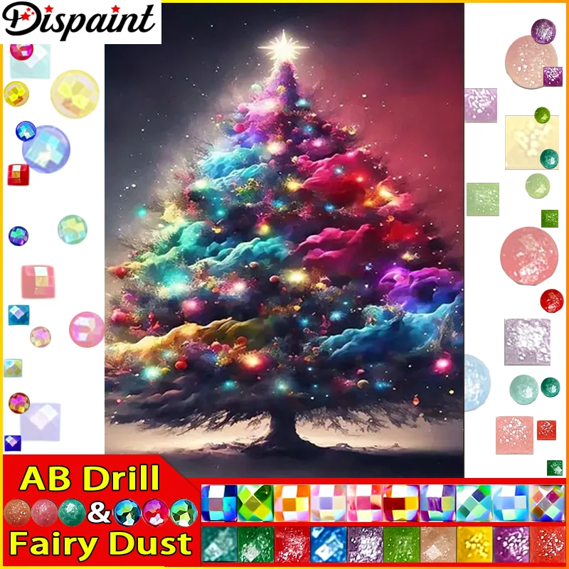 Dispaint Fairy Dust AB 5D Алмазная вышивка Цветное дерево Полная круглая/квадратная