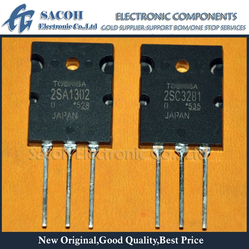 

10Pairs 2SA1302 A1302 + 2SC3281 C3281 TO-3PL 15A 200V NPN + PNP Power Transistor
