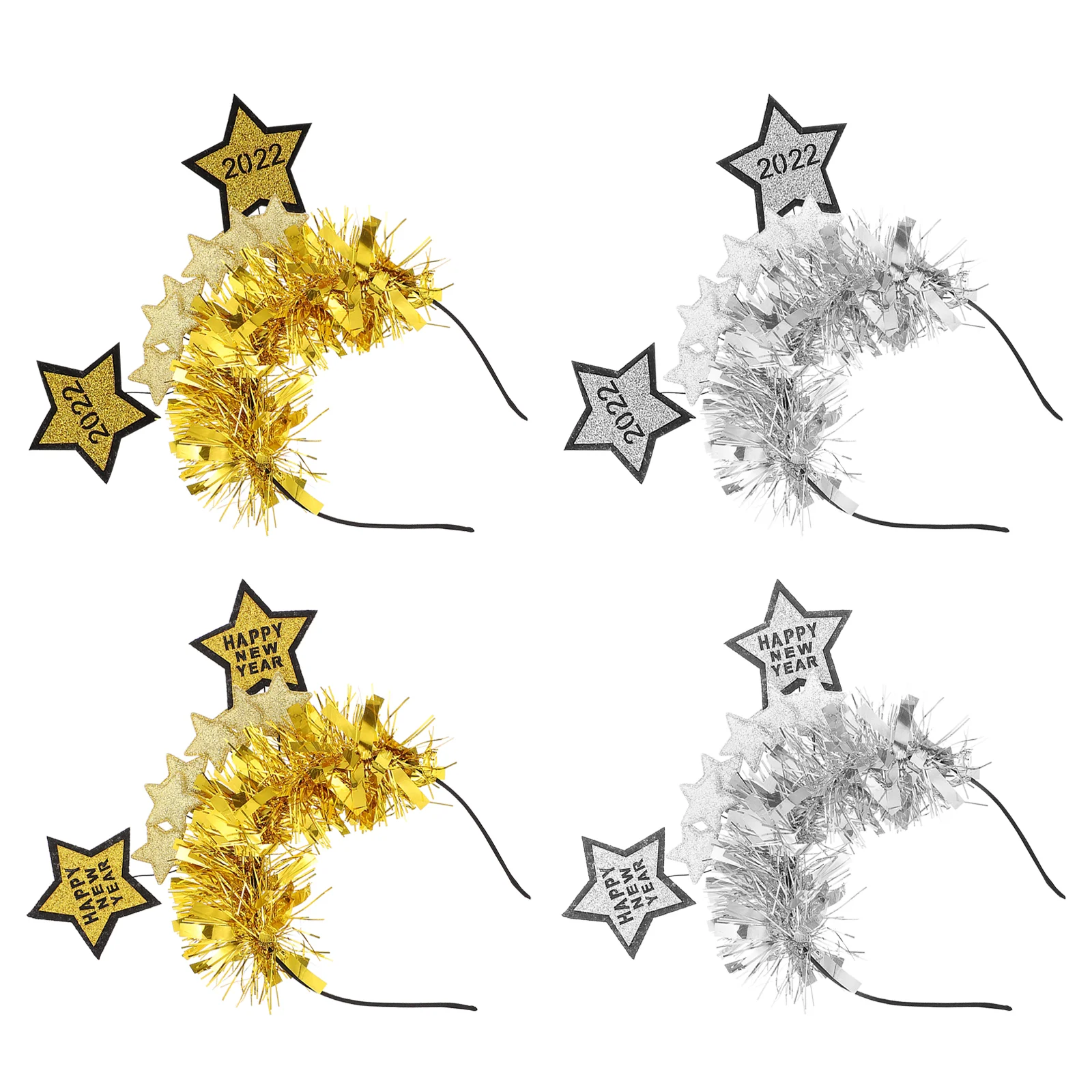 

4pcs Star Pattern Headdresses Creative Hair Hoops Party Hairbands Head Decor