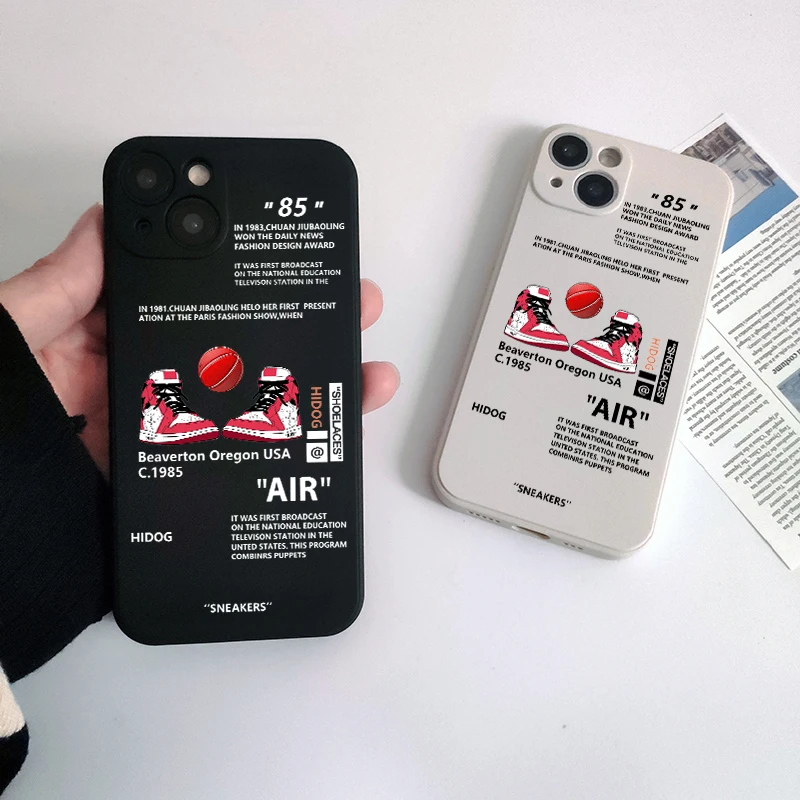Brand Phone Case For Iphone14 13 11pro Max 12mini 15 Xs Max Xr 7 8plus Sneakers White Back Cover