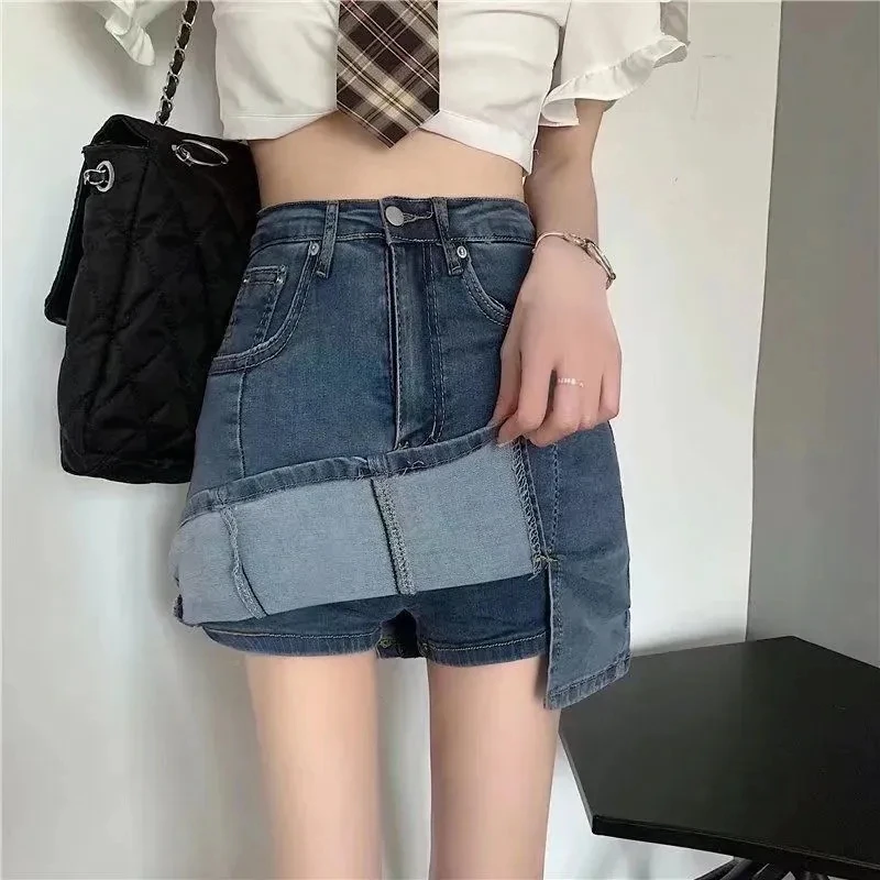 

Sexy Women Clothes Denim Mini Skirt Fashion 2023 Summer High Waist Korean Blue Package Hip Skirts Harajuku Faldas юбка женская