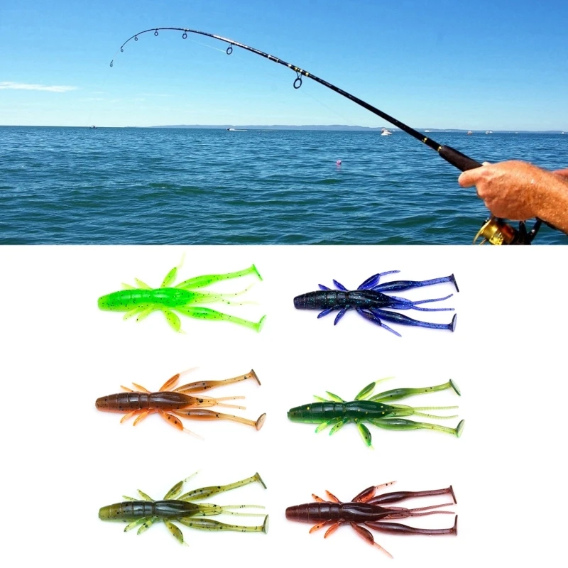 

8PCS Crawfish Lure Soft Shrimp Baits Lure Artificial Swimbait Soft Plastic Lures