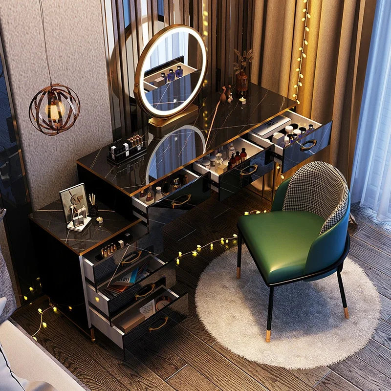 

Nordic Makeup Mirrors Dressing Table Chair Storage Luxury Dressing Table Living Room Tavolino Da Trucco Bedroom Furniture WZ