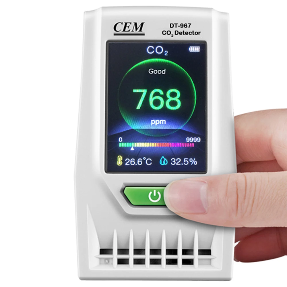 

CEM DT-967 Desktop Indoor Air Quality CO2 Monitor Carbon Dioxide Detector Accurate Testing Air Quality Pollution with datalogger