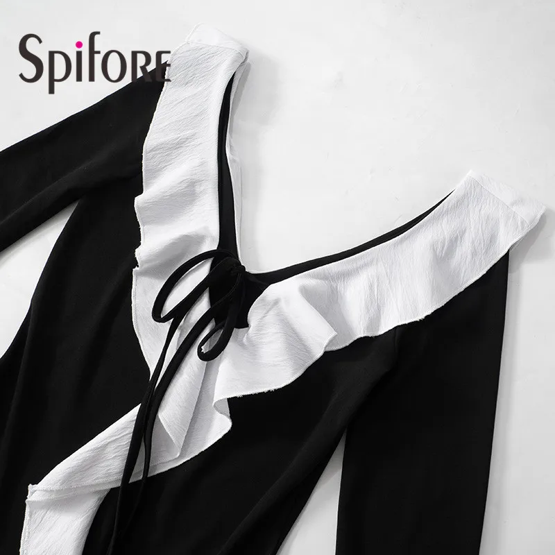 Женское платье Spifore с длинными расклешенными рукавами новая мода мини-платья