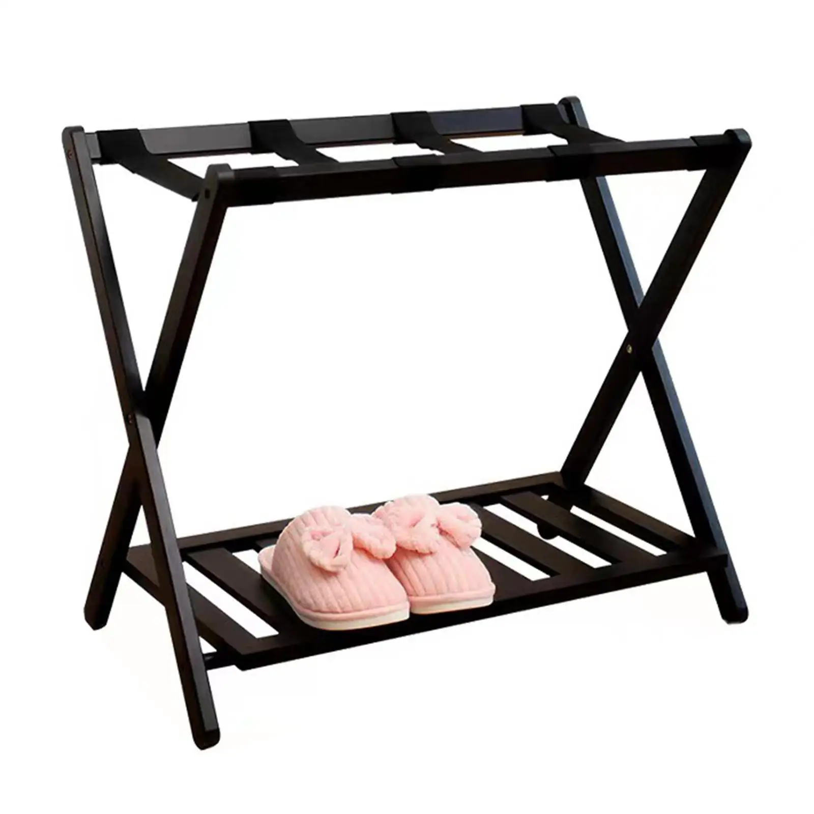 

Multifunctional Luggage Rack with Shoes Shelf Floor Standing Foldable Suitcase Stand for Bedroom Hotel Guest Room Furniture Room