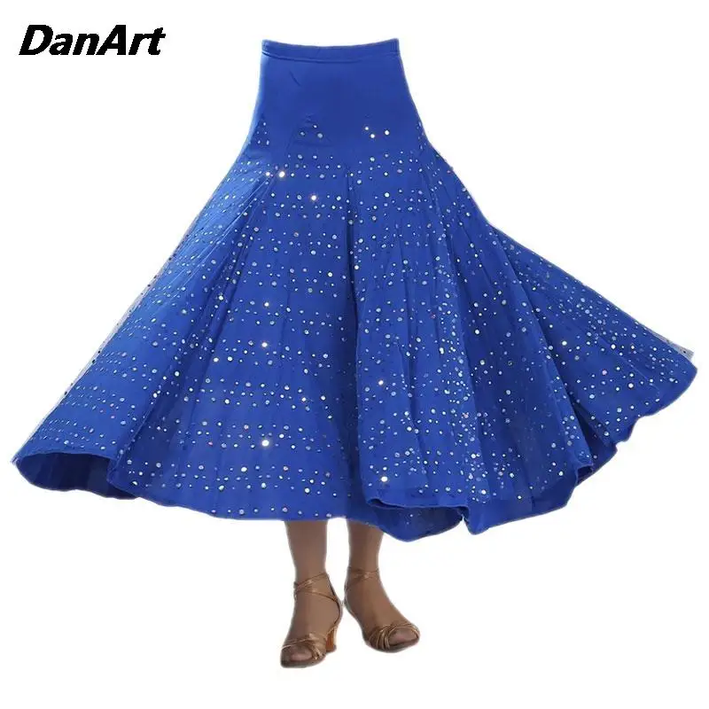 Женская юбка для современных танцев элегантная длинная с широкой юбкой вальса