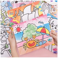 cartoon color bottom sand painting childrens puzzle toys handmade diy materials