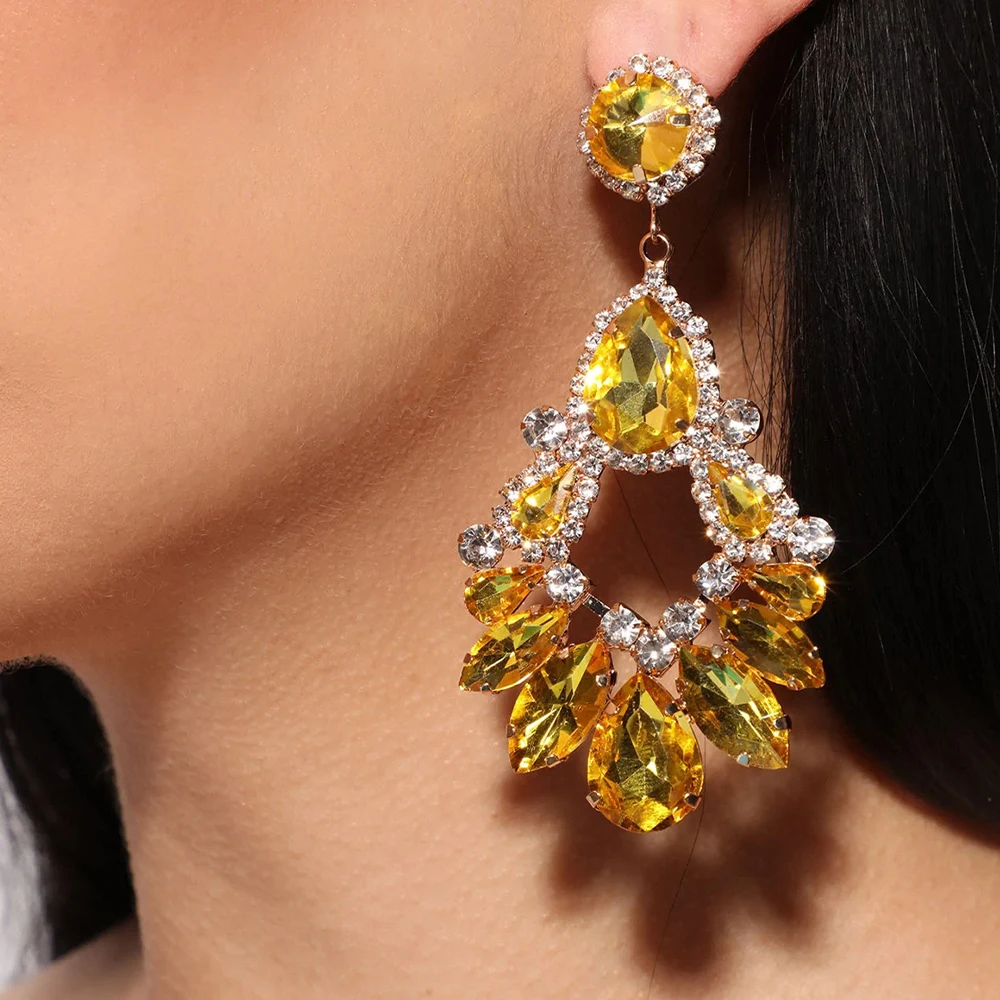 

Серьги-подвески в форме капли воды Stonefans, бесплатная доставка, 2023, трендовые огромные серьги-гвоздики, дизайнерские украшения