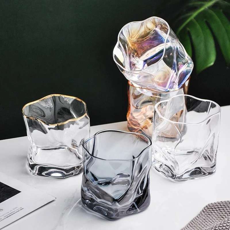 

Small Square Whisky Glass with Irregular Twist Design