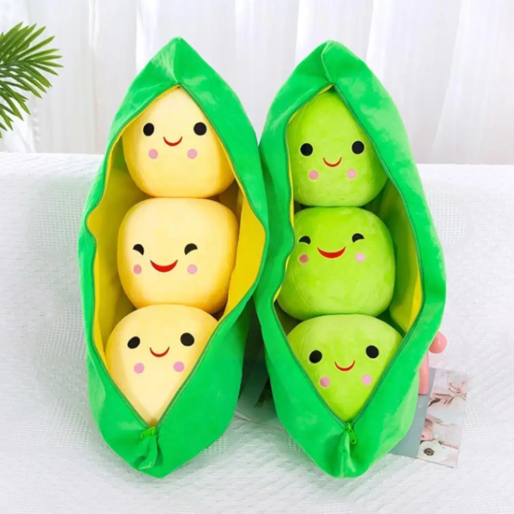 

25CM Cute Kids Baby Plush Toy Pea Stuffed Plant Doll Kawaii For Children Boys Girls gift High Quality Pea-shaped Pillow Toy I2E6