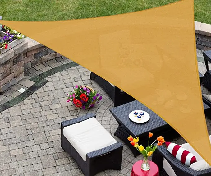 

Sun Shade Sail Triangle UV Block Canopy for Patio Backyard Lawn Garden,10' x 10' x 10',Sand