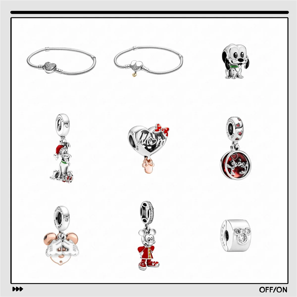 

Disney Mickey Minnie Mouse Series Original Pandora Fit Wholesale Jewelry Beads in Bulk Bracelet Fashion Cute DIY Set Gift DSN102