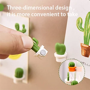 

6pcs/Set 3D Mini Fridge Magnets Cute Succulent Plant Message Board and Reminder for Refrigerator Magnet Button Cactus Decoration