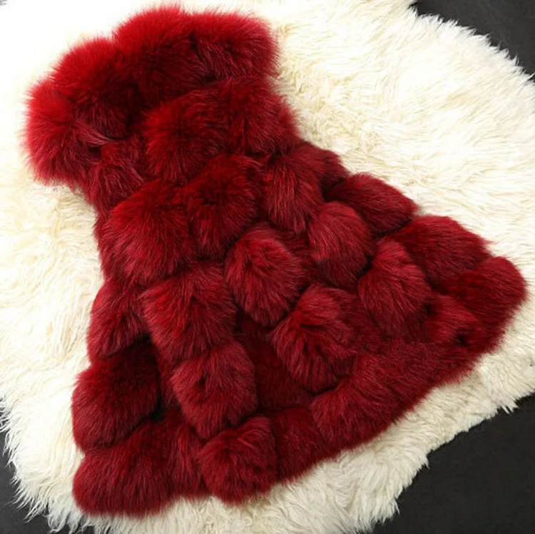 Autumn and Winter New Fox Hair Women's Medium Long Casual Fur Coat Fur Vest