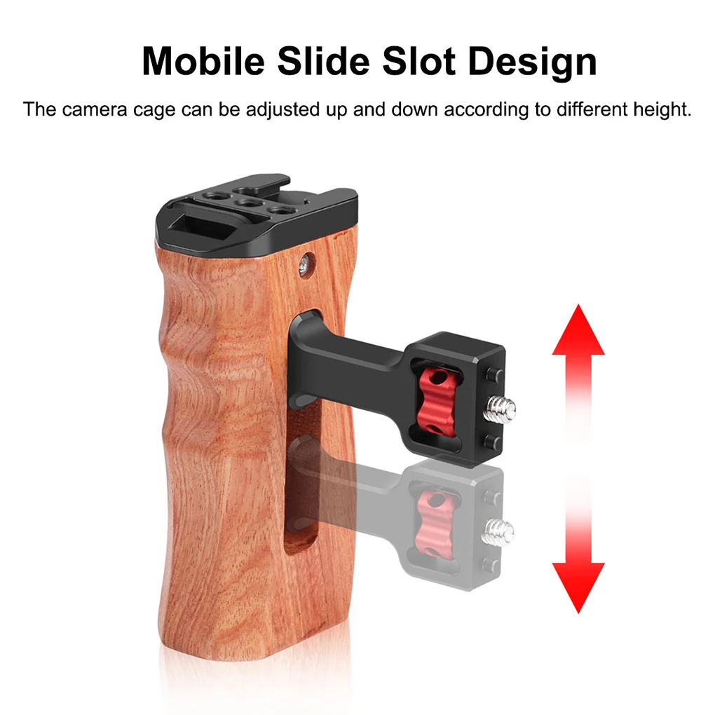 

Camera Handle Microphone Cages Side Grip Wooden Hand Accessory Universal Multifunctional Bracket 1 4Screw Type