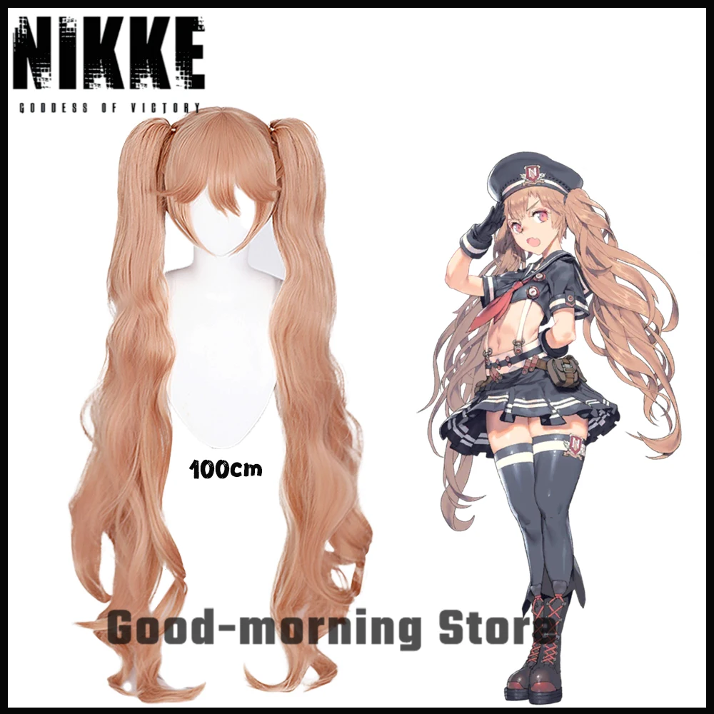 

Game NIKKE Goddess of Victory Miranda Cosplay Wig Long Curly Long Hair with 2 Pony tails 100cm Synthetic Hair for Halloweenparty