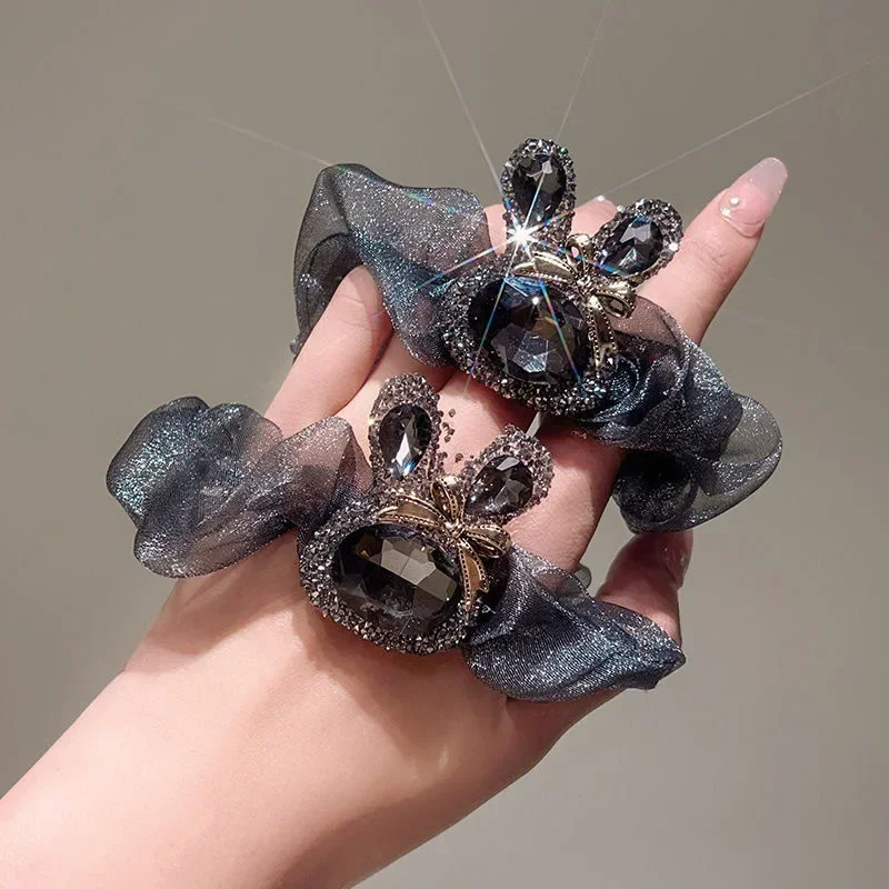 Корейская версия 2024 минималистичная сетчатая петля для волос с водными