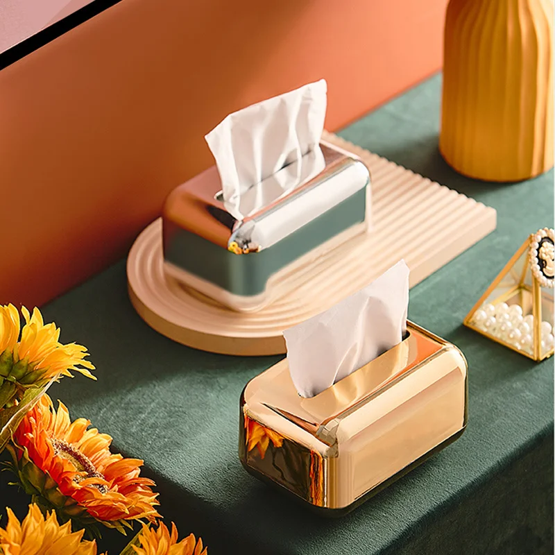 

box Tissue light luxury wind guest restaurant coffee table napkin storage box bedroom desk magnetic non-slip pumping box