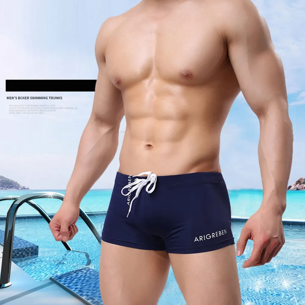 Swimwear for Men Boxer Briefs Sexy Swim Shorts Front Cross Design Breathable and Comfortable Ideal Swimming Beach