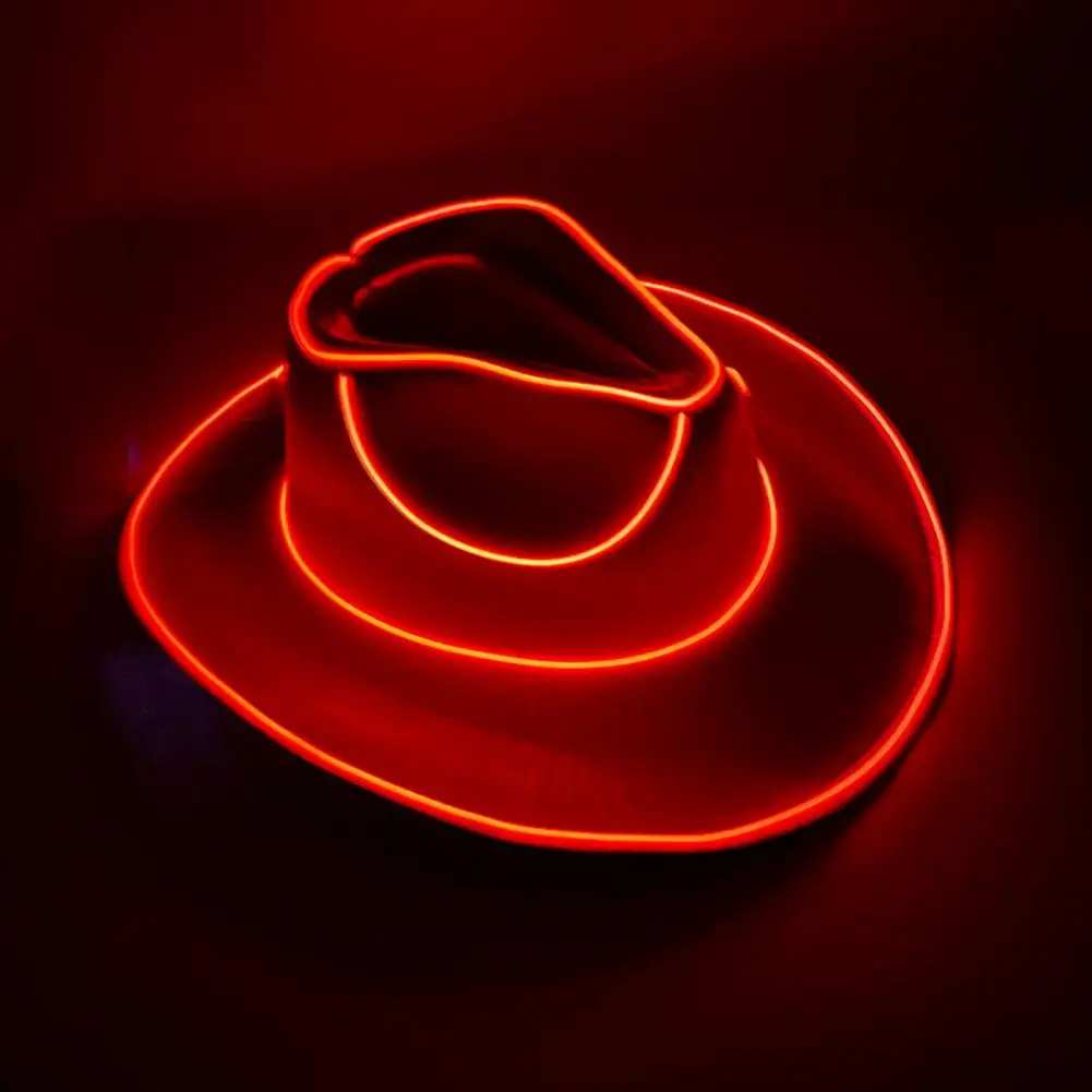 

Fashion Decor Cowboy Hat Dance Party Decorate Luminous LED Cowboy Cowgirl Hat Flashing For Carnival Party
