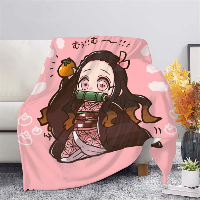 

Ghost Slayer Blanket Cartoon Blanket Office Rest Blanket Beach Warm Outdoor Travel Blanket Children Boys Girls Birthday Gifts