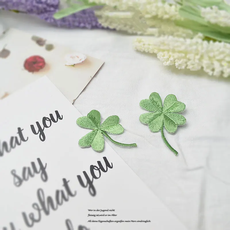 Патчи с изображением четырехлистного клевера для глажения тканевые наклейки